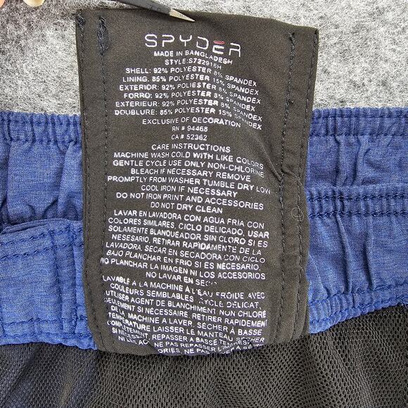 Spyder Swim Trunks Small Board Shorts Mens Blue Mesh Lining Pockets 8" Inseam - Picture 14 of 14
